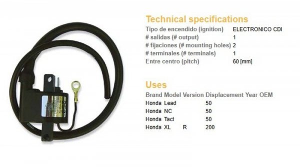 DZE CEWKOMODUŁ HONDA LEAD/NC/TACT 50; XL 200R (WSZYSTKIE ROCZNIKI)