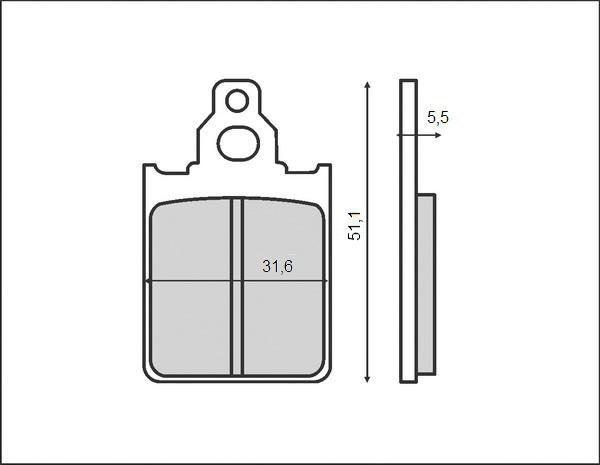 BRENTA KLOCKI HAMULCOWE KH186 (ORGANIC) PIAGGIO/VESPA, PRZÓD