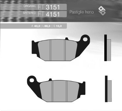 BRENTA KLOCKI HAMULCOWE KH629 SPIEK METALICZNY (ZŁOTE) HONDA CRF 250 L 13-16 TYŁ (FT 4151)