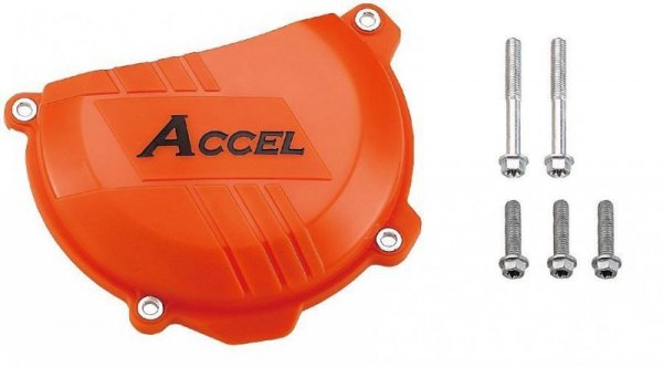 ACCEL OSŁONA POKRYWY SPRZĘGŁA (PLASTIKOWA) KTM SXF250 13- , EXCF250 14-, SXF350 11-, EXCF350 12-, KOLOR POMARAŃCZOWY