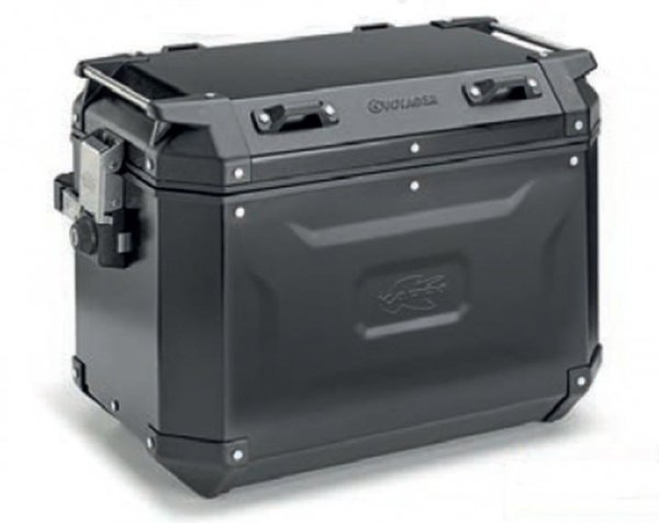 KAPPA KUFER BOCZNY 48L MONOKEY CAM SIDE KVG48B KVOYAGER ALUMINIOWY LEWY KOLOR CZARNY ANODOWANY BLACK LINE
