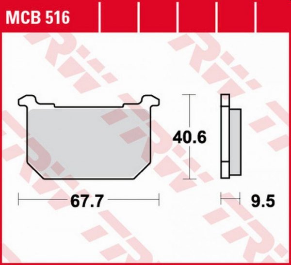 TRW ZF KLOCKI HAMULCOWE KH709 ORGANIC KAWASAKI GPZ 400/500 82-84, GPZ/Z 550 80-82, GT/GPZ/Z/LTD 750 80-85, Z 1000 81, GPZ/Z 1100