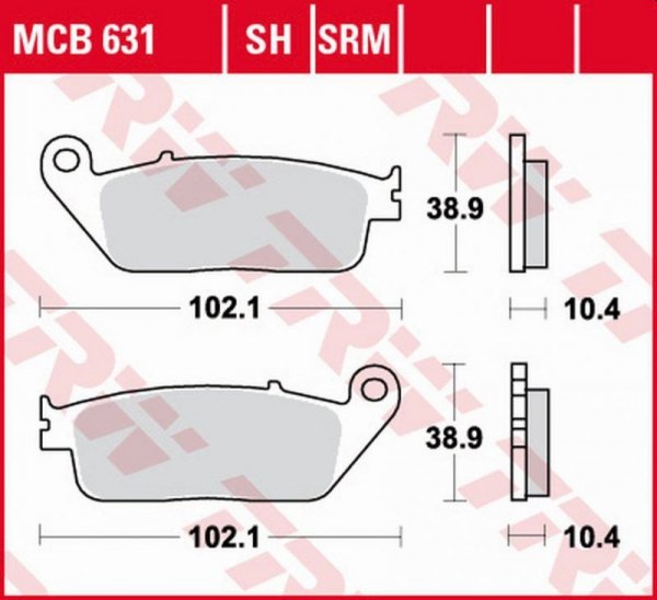TRW ZF KLOCKI HAMULCOWE KH196 SINTER YAMAHA RA 125/400 X-MAX 17-, YP 125/250 X-MAX 10-16, YP 400 X-MAX 13-16 PRZÓD
