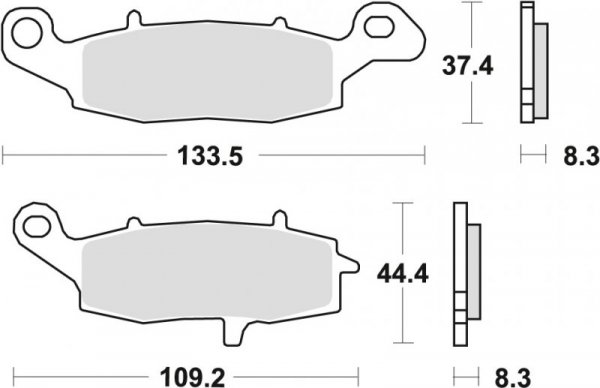 TRW ZF KLOCKI HAMULCOWE KH229 SINTER STREET KAWASAKI ER5 01-06, ER6 06-16, VERSYS 650 07-09, KLR 650 95-04, Z 750 04-06, ZR7 99-