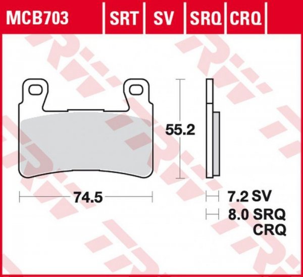TRW ZF KLOCKI HAMULCOWE KH265 CARBON RACING HONDA CBR 900RR FIREBLADE 98-03, VTR 1000 SP1/SP2 00-07 PRZÓD