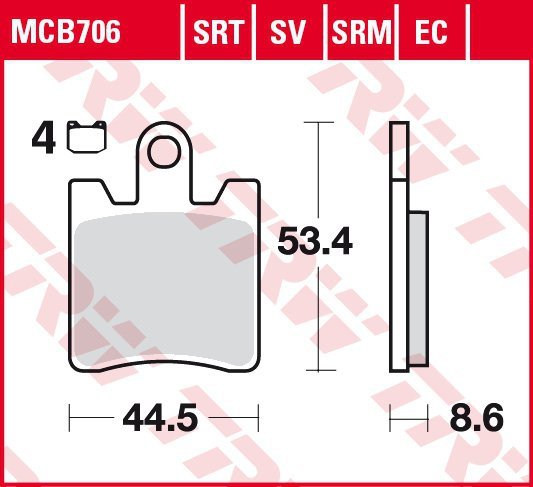 TRW ZF KLOCKI HAMULCOWE KH423 KH283/4 ORGANIC TRIUMPH TROPHY 1200 13-17, FJR1300 06-, PRZÓD