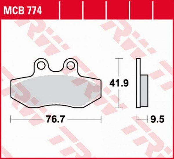 TRW ZF KLOCKI HAMULCOWE KH393 ORGANIC YAMAHA XC 125 X CYGNUS 04-09 PRZÓD