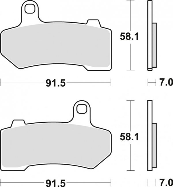 TRW ZF KLOCKI HAMULCOWE KH409 SINTER STREET HARLEY-DAVIDSON 1130 / 1250 / 1584 / 1690 / 1750 / 1800 / 1870 / 1923 06-21,TYŁ