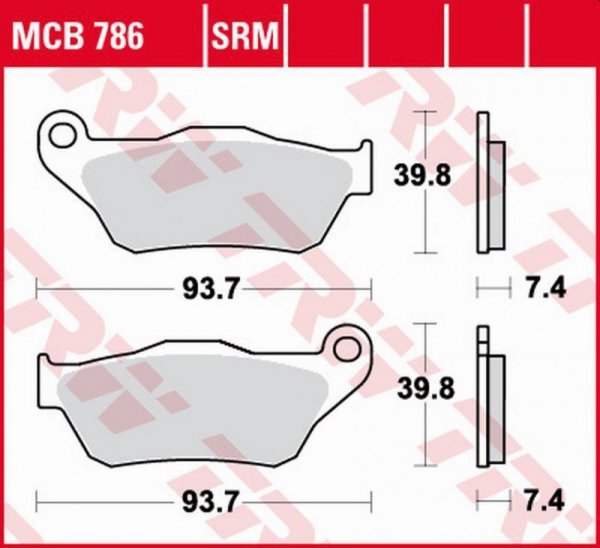 TRW ZF KLOCKI HAMULCOWE KH430 ORGANIC YAMAHA YP 125 X-MAX 06-09, XP 250 X-MAX 05-09 PRZÓD