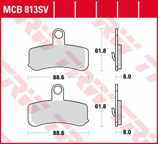 TRW ZF KLOCKI HAMULCOWE KH457 SINTER STREET HARLEY-DAVIDSON 1584 / 1690 / 1750 / 1800 08-17, PRZÓD