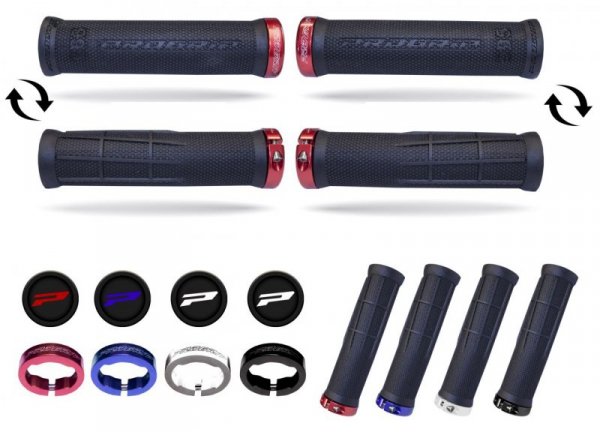 PROGRIP MANETKI PG995 ATV / JET SKI / MTB (22+22MM, DŁ. 130MM) KOLOR CZARNY Z CZARNĄ BLOKADĄ LOCK-ON (995-318) (995-102)