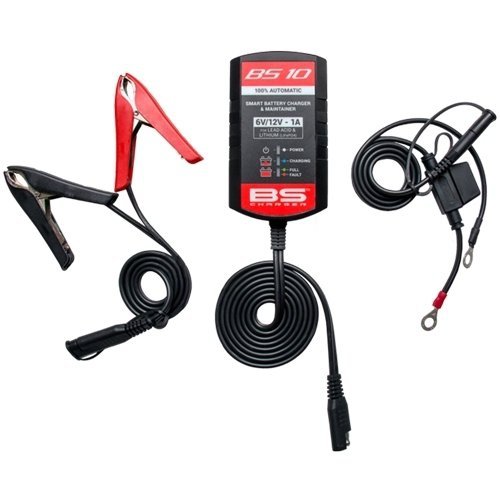 BS ŁADOWARKA AKUMULATORÓW 6V-12V STD/AGM/GEL, 12,8V LITHIUM (LIFE P04), 1A  