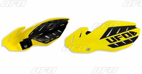 UFO OSŁONY RĄK (HANDBARY) FLAME SUZUKI RMZ 250/450 '12-'21 KOLOR ŻÓŁTY/CZARNY (Z MOCOWANIAMI) -
