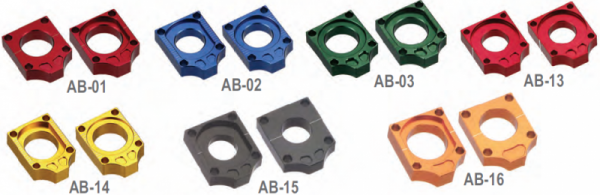 Accel napinacz tylnej ośki ze śrubą - Honda CR/CRF (02-10) - czerwony