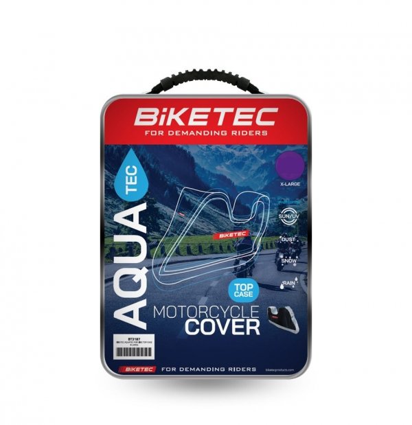 BIKETEC AQUATEC POKROWIEC WODOODPORNY NA MOTOCYKL Z KUFREM  r. M 