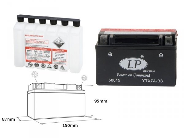 LANDPORT Italjet Millenium 125/150 (00-03) akumulator elektrolit osobno 