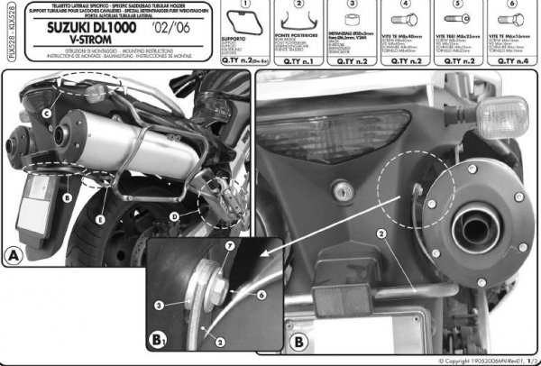 KAPPA STELAŻ KUFRÓW BOCZNYCH KAWASAKI KLV 1000 (04-09)