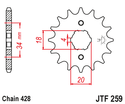 DID JT zestaw napędowy Daelim VJF125 R Roadwin FI / 08-16