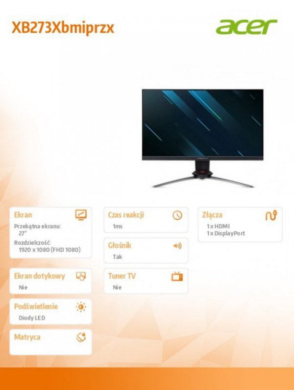 Monitor 27 cali Predator XB273Xbmiprzx