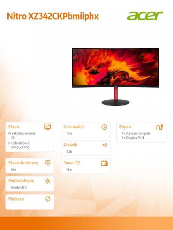 Monitor 34 cale Nitro XZ342CKPbmiiphx