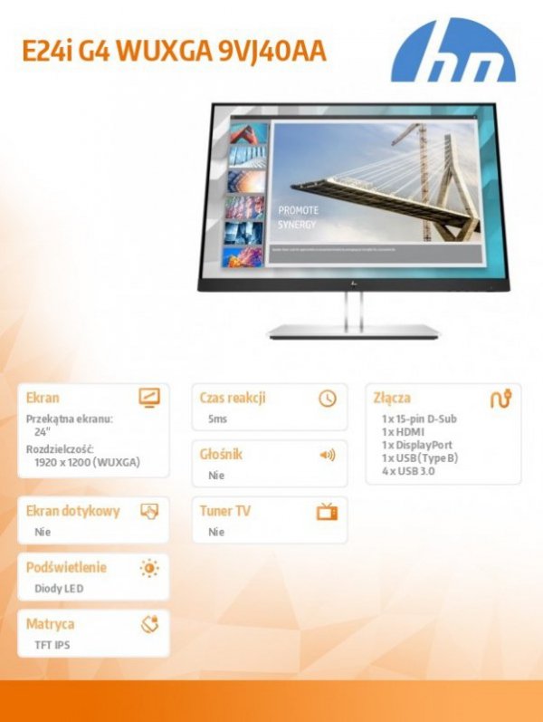 Monitor E24i G4 WUXGA  9VJ40AA