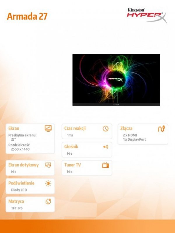 Monitor 27 cali Armada Gaming QHD