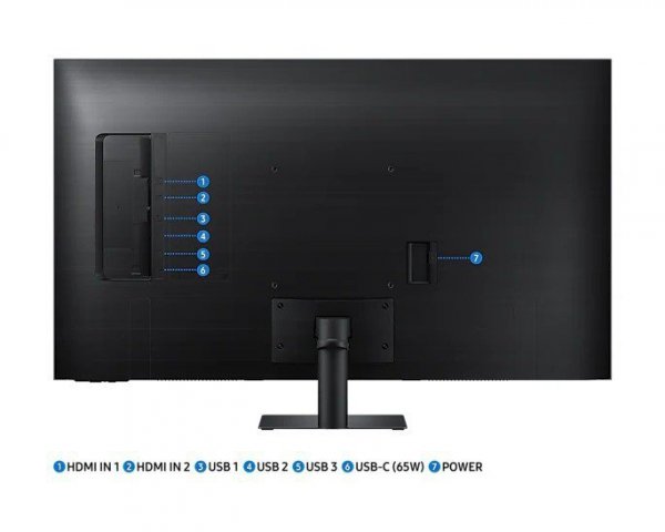 Monitor 43 cale SMART M7 VA 3840x2160 UHD 16:9 2xHDMI 1xUSB-C (65W) 4 ms (GTG) głośniki płaski 2Yd2d (LS43BM700UPXEN)