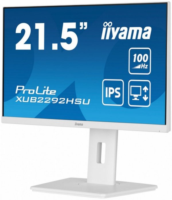 Monitor 21.5 cala ProLite XUB2292HSU-W6 IPS,100Hz,FreeSync,PIVOT,0.4ms,HDMI,  DP,4xUSB(3.2),2x2W,HAS(150mm), Biały