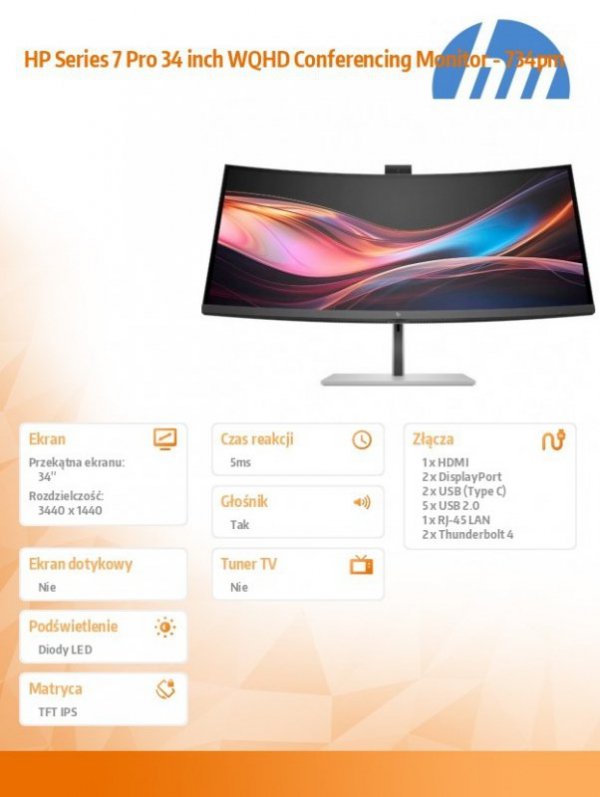 Monitor 34 cale S7 Pro 734pm WQHD Conf  8K157AA