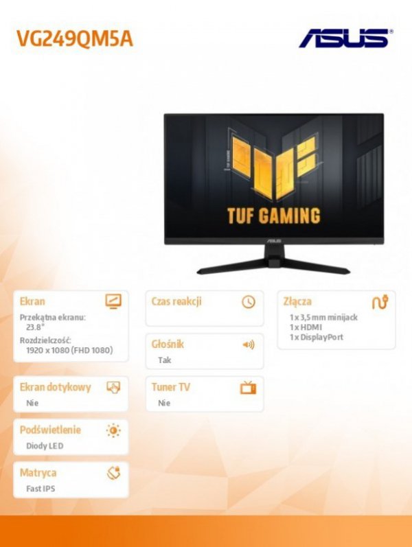 Monitor 24 cale VG249QM5A IPS 270Hz 1MS HDMI DP