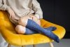 RELAXSAN - Podkolanówki uciskowe niebieskie w kolorowe kropki Fancy Socks (18 - 22 mmHg)