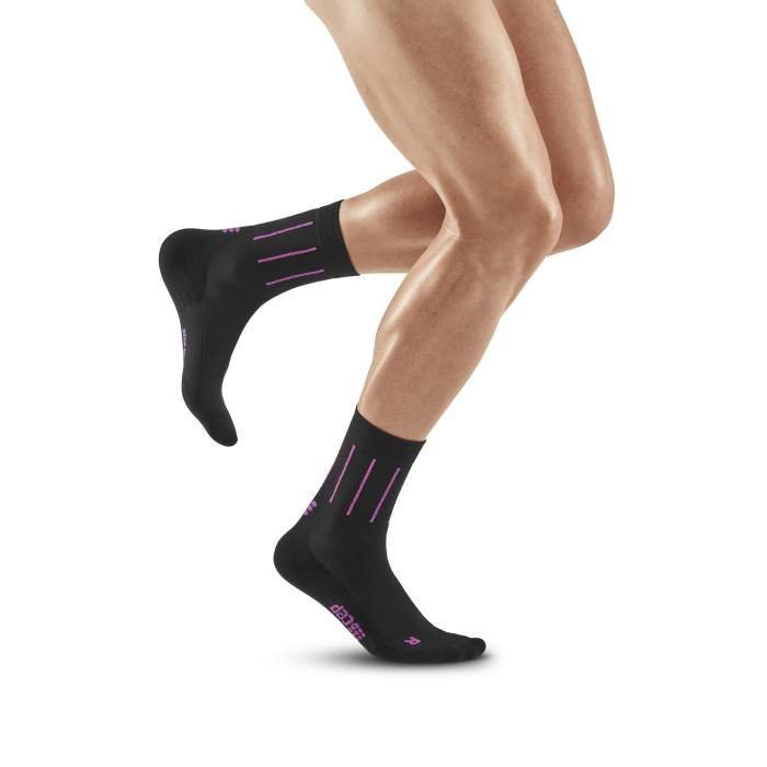 CEP męskie skarpety uciskowe w paski  PINSTRIPE MID CUT