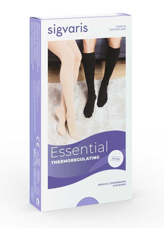 Sigvaris Podkolanówki przeciwżylakowe z bawełną III klasa ucisku COTTON Essential THERMOREGULATING