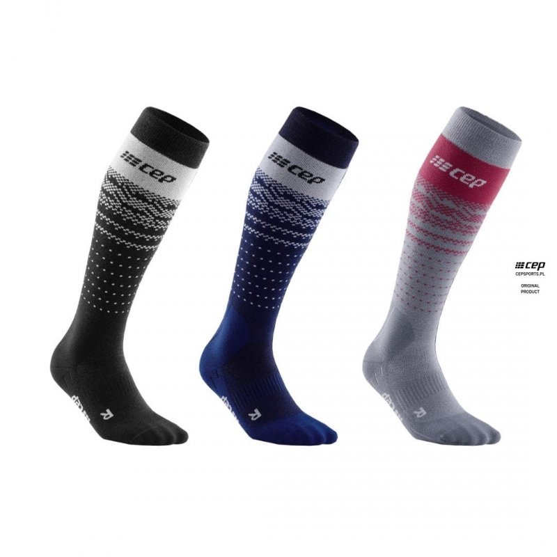CEP Podkolanówki kompresyjne SKI THERMO MERINO  dla narciarzy (20-30mmHg)
