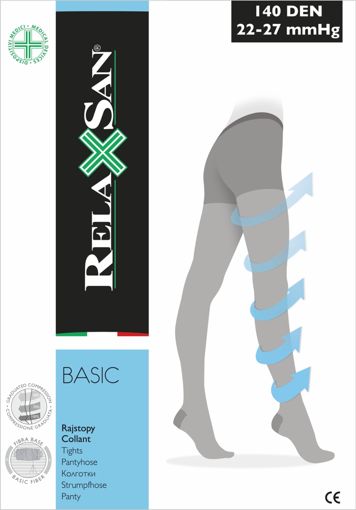 RELAXSAN Medyczne rajstopy PLUS 140 den o zwiększonym ucisku (22-27 mmHg)