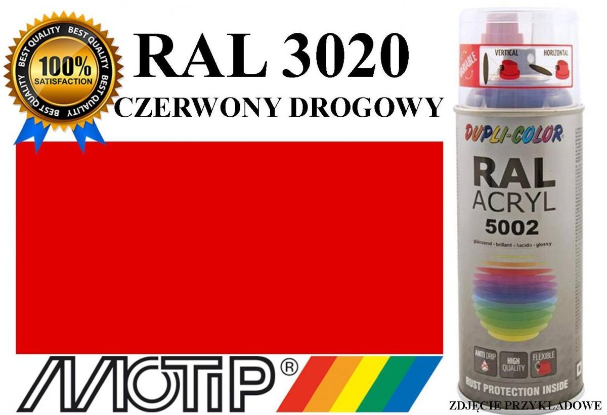 MOTIP lakier farba czerwony drogowy połysk 400 ml akrylowy acryl ...