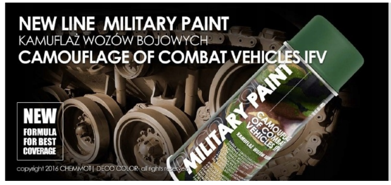 Farba spray maskująca do kamuflażu militarna wojskowa  7013 MAT brązowy MILITAARY PAINT 400ml