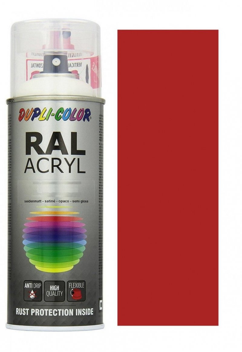 MOTIP lakier czerwony ognisty farba półmat 400 ml akrylowy acryl szybkoschnący RAL 3000