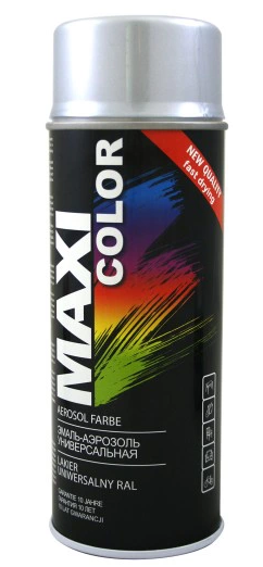 Maxi srebrny lakier farba spray emalia uniwersalna ral 9006 400 ml