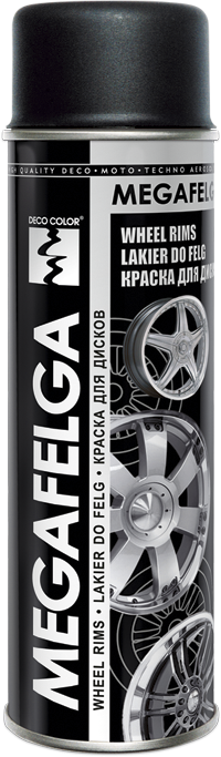 Lakier akrylowy spray do felg kołpaków czarny satyna 500 ml 