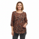 Tunika szyfonowa rękaw 3/4 z dłuższym tyłem r. 44