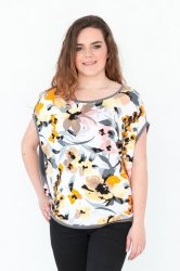 Bluzka z wzorem, fason nietoperz, Kreator Studio Mody, rozmiar 50