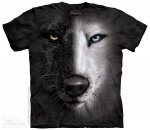 Black & White Wolf Face - The Mountain