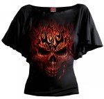 Skull Blast - Ladies Bat Top Spiral