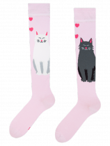 Black and White Cat - Knee High Socks