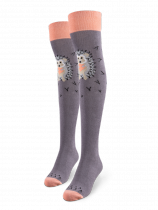 Grey Hedgehog - Knee Socks Good Mood