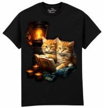 Čierne tričko Red Kittens By Candlelight - TCH