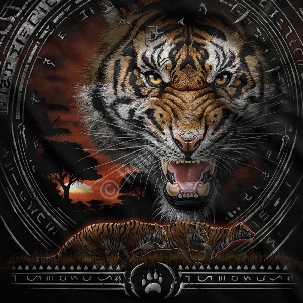 Tribal Tiger - Liquid Blue