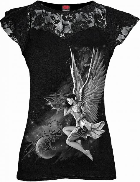 Lucid Dreams - Lace Layered Cap Sleeve Top - Spiral