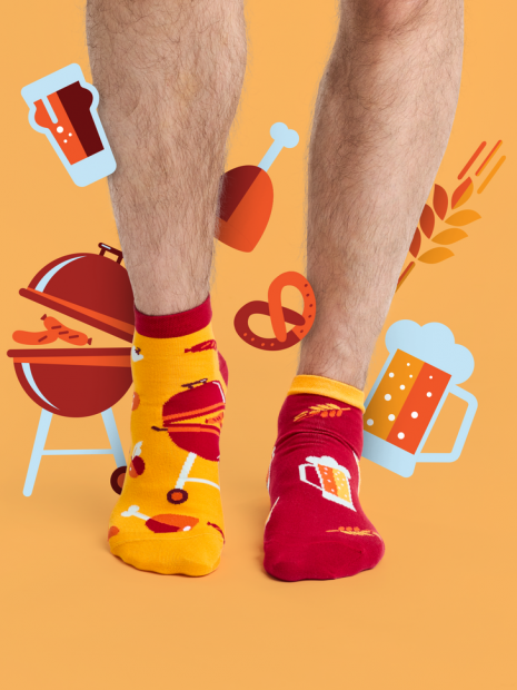 Pivo a barbecue - Krátké Ponožky Good Mood